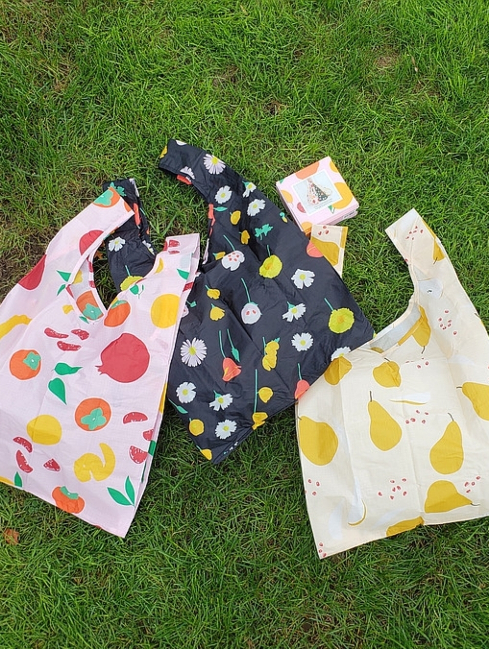 NWT BAGGU Set Of 3 Standard Reusable Bags - Flora